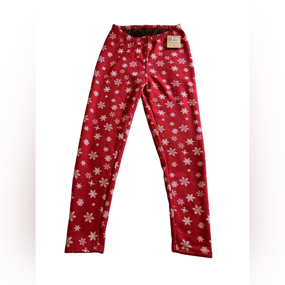 2/$15 Just Cosy red fleece leggings with white snowflakes, size XL apparently 🙄